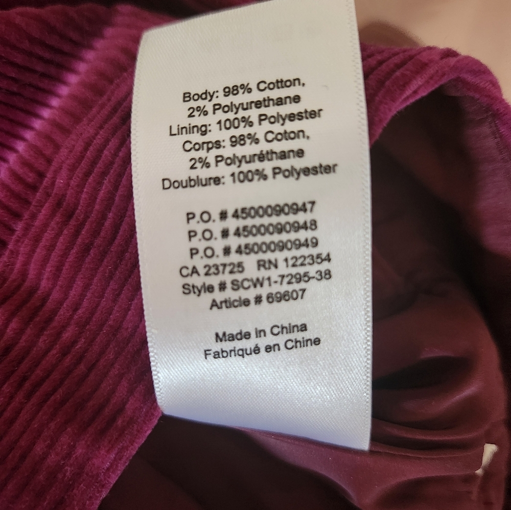 🎉 3/$60 Aritzia Babaton Fuscia Pink Corduroy Pencil Skirt Size 0 - Picture 7 of 10